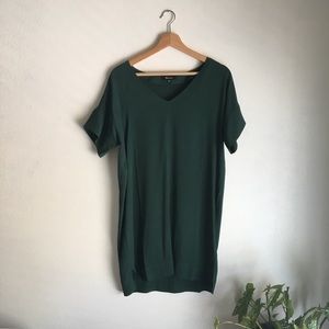 Madewell Forest Green Silky Dress